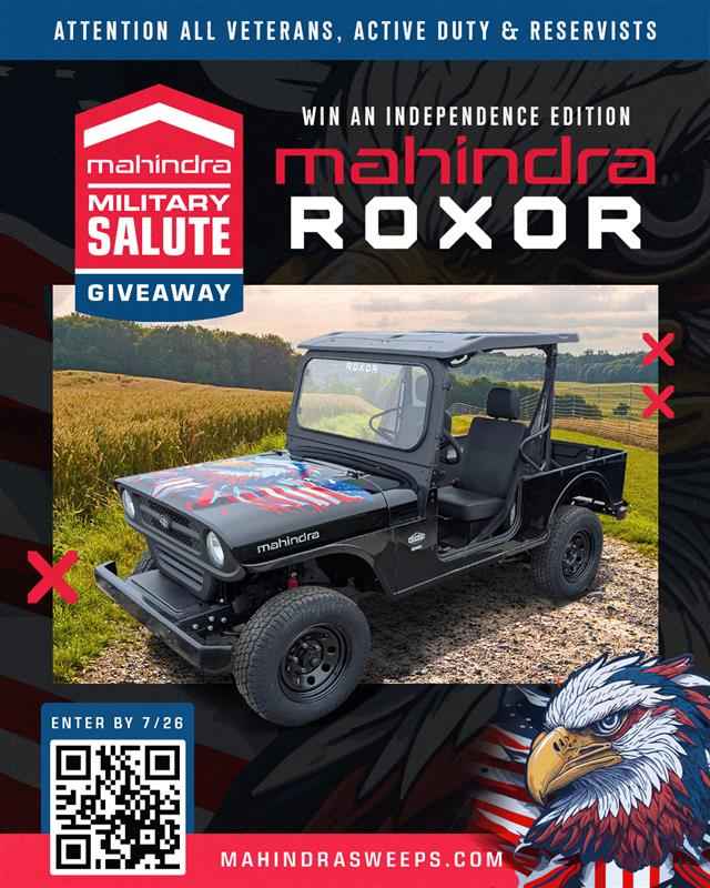 Attention all veterans, active duty & reservists: Win an independence edition mahindra ROXOR - enter by 7/26 - mahindrasweeps.com