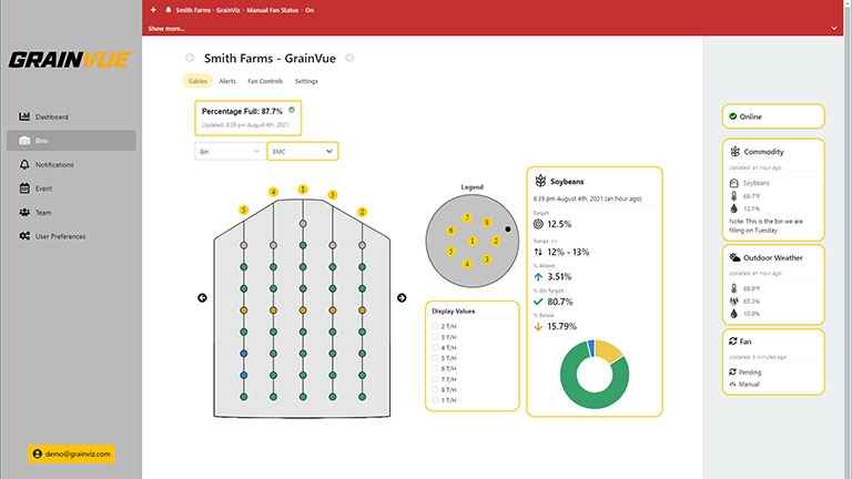 GrainVue system interface