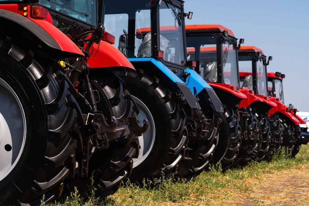 Tractors lined up