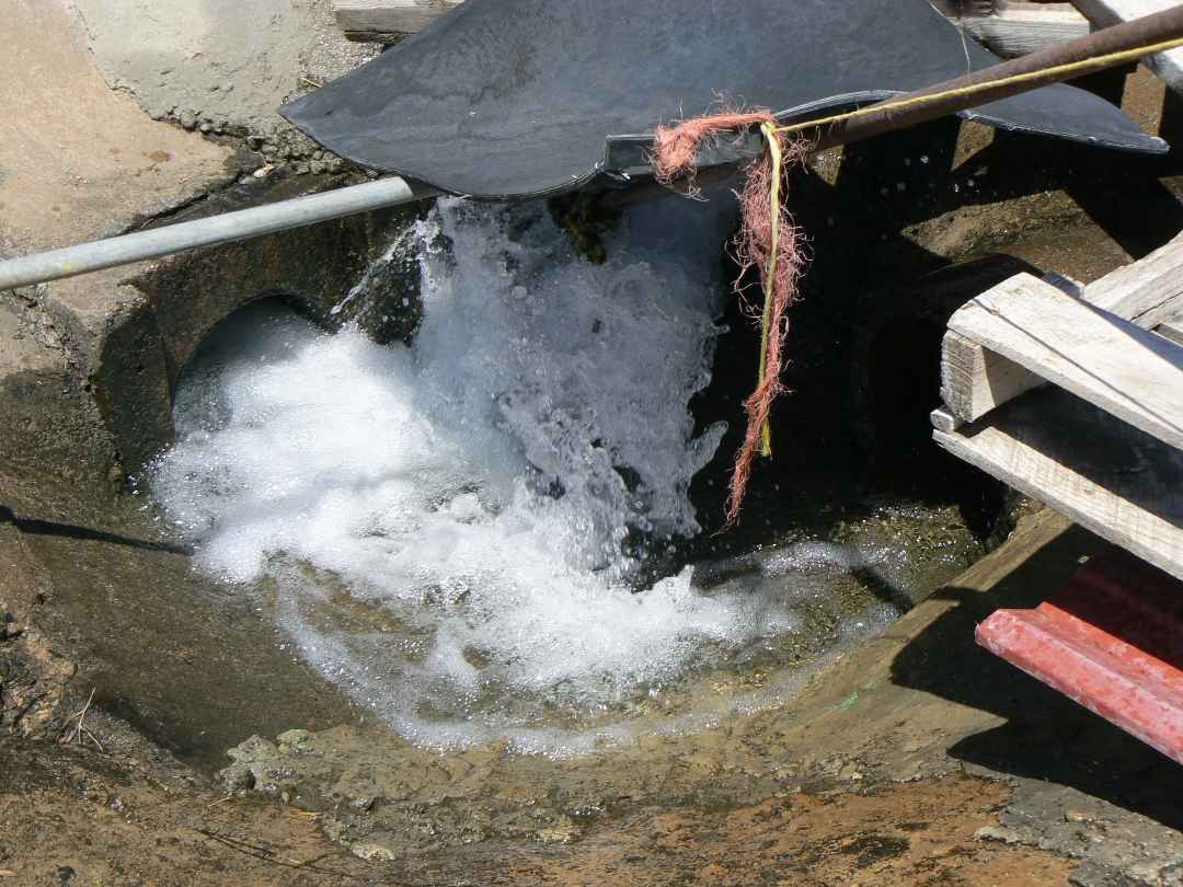 holding pond filling with water