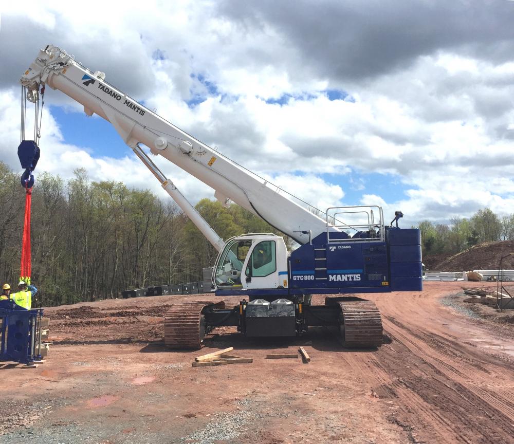 Tadano Mantis GTC-800 Rented to Set Steel