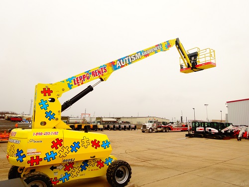 Leppo Rents Raises Breast Cancer, Autism Awareness with Boom Lifts