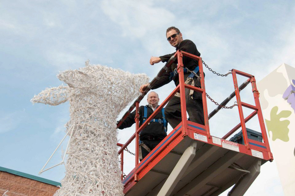 Mall Santa Arrives on Skyjack Scissor Lift